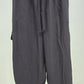 Knox Rose Gray Jogger Casual Cargo Pants Embroidered Floral Elastic Waist Large