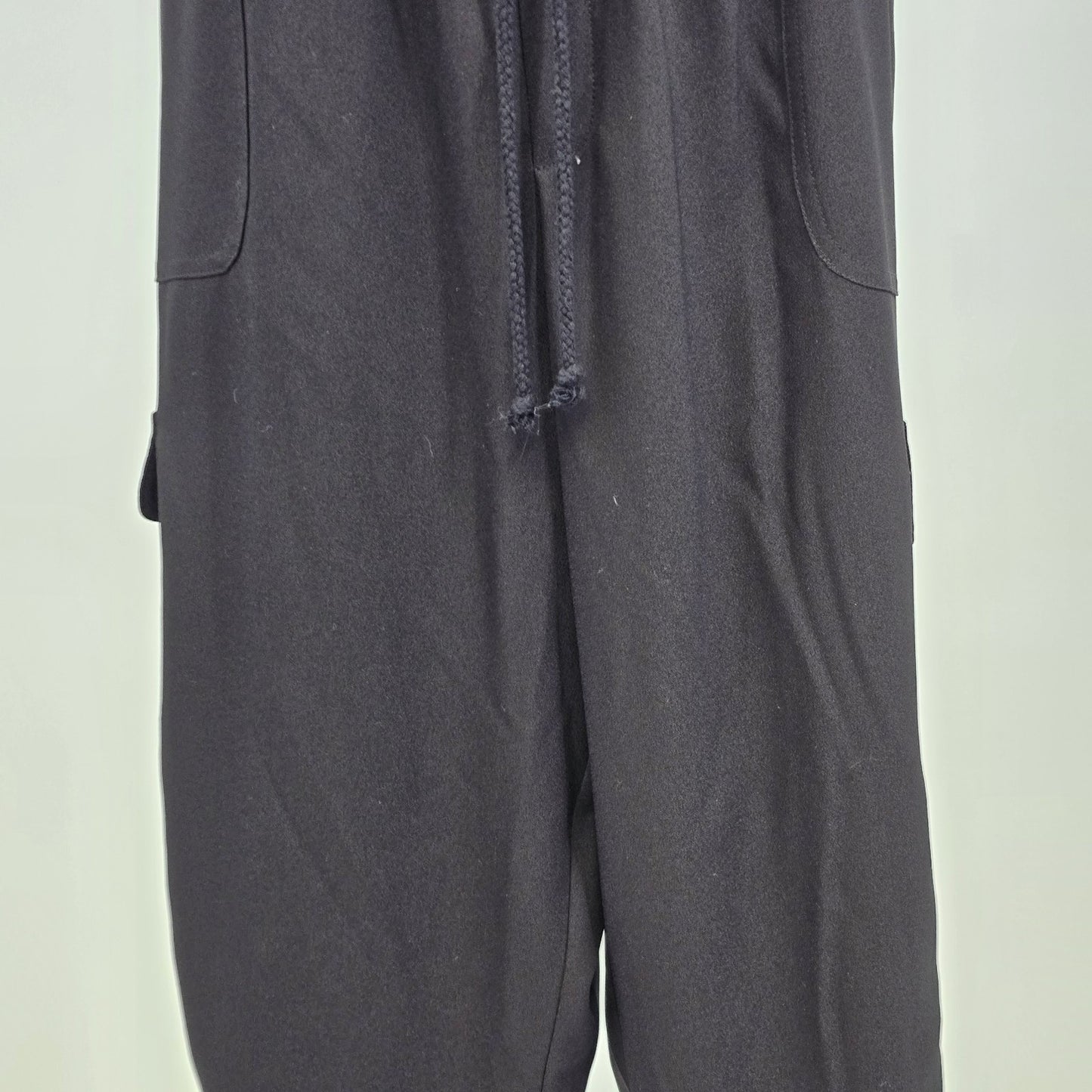 Knox Rose Gray Jogger Casual Cargo Pants Embroidered Floral Elastic Waist Large