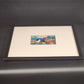 Asian Lady in Flower Shop Art Print 7x5" White Matted Black Wood 20.5"x19" Frame