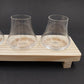 True Spirit Whiskey Tasting Flight Kit 3 Liquor Glasses 5 oz Wooden Tray Footed