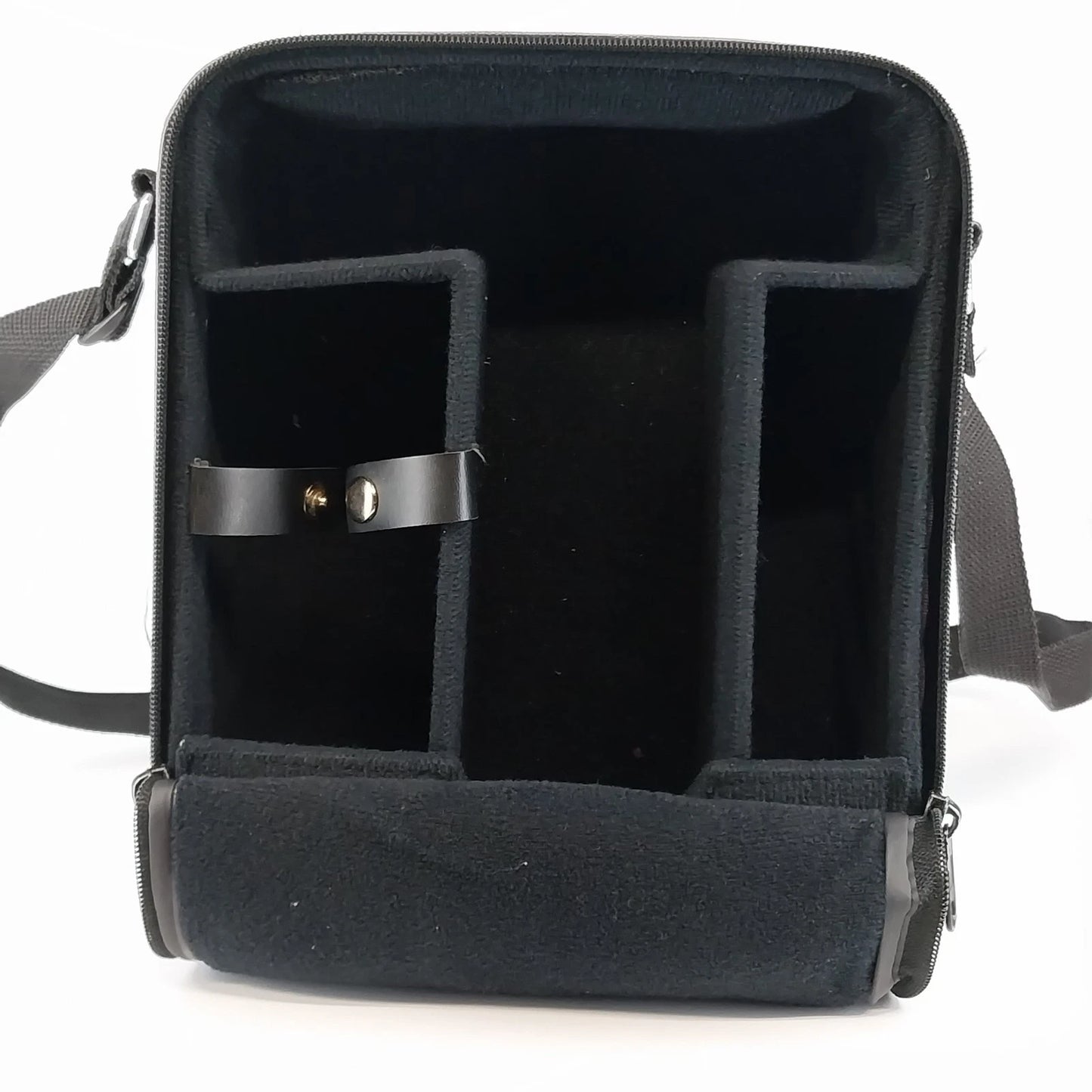 Gray Camera Bag Shoulder Carry Case 3 Compartments Adjustable Strap 8x4x9.5"