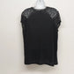 Torrid Women's Black Blouse Top Size 0 Plus Floral Lace Cap V-Neck Short Sleeve