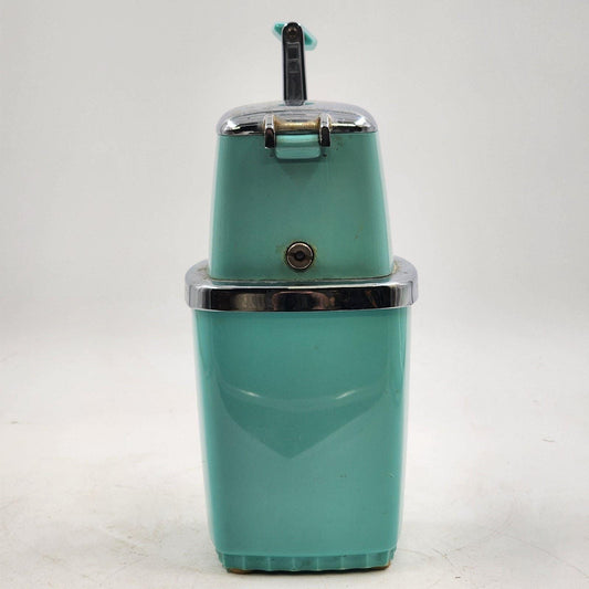 Sears Maid of Honor Ice Crusher Manual Hand Crank Chrome Turquoise MCM 1950s