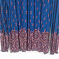 Vintage America Blues Women's Geometric Peasant Top Blue Pink Boho Size L