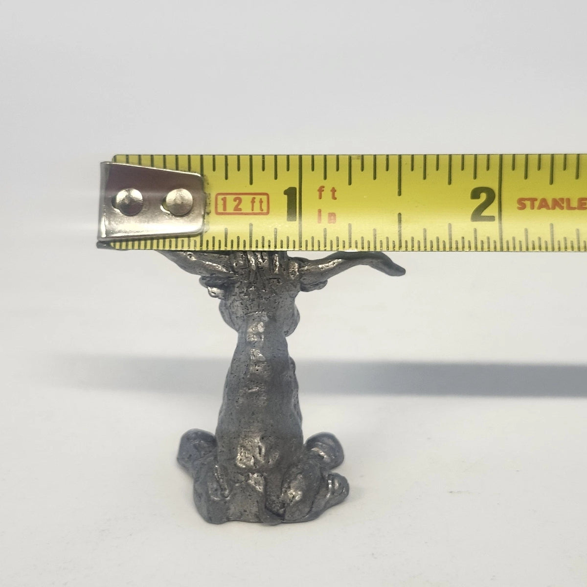 Godinger Pewter Longhorn Bull/Cow Figurine 1.5" Western Cowboy Animal Vintage