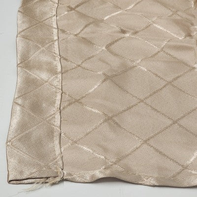 Smooth Light Golden Beige Woven Diamond Pattern Two Rod Curtain Panels 82"x38"