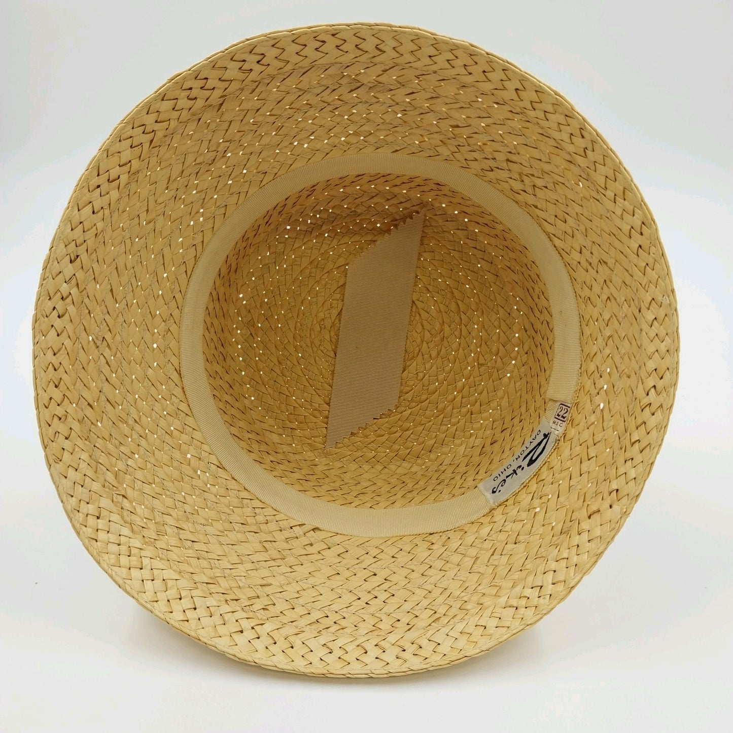 Rike's Natural Straw Summer Sun Bucket Hat Crochet with Natural Lined Ribbon Bow