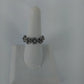 3 Pc Ring Lot Blue Rhinestone Adjustable Silver Tone Flower Chain Link Size 7