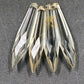 4 Rock Icicle Spear Crystal Glass Drop Chandelier Prisms 2.95" w Wire Connectors