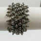 Metallic Grey Faux Pearl Chain Bracelet Faceted Beads Mesh Design 7.25"
