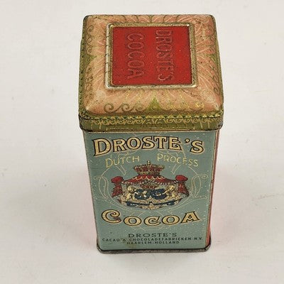Droste's Haarlem Holland Dutch Process Cocoa Empty Original Tin Vintage 1940's