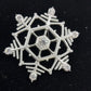 Silver Tone Brooch/Pin Winter Snowflake Shape w Crystal Clear Faceted Rhinestone