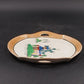 Japanese Lusterware Mini Platter Tray 6.5" Hand Painted Countryside Vintage 1960