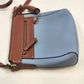 St John's Bay Blue & Brown Crossbody Shoulder Bag Faux Leather Handbag Classic
