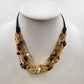 Lot of 3 Beaded & Cord Necklaces Jewelry Multicolor Sun Pendant Brown Tones Boho