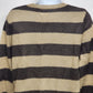 La Redoute Essentiels Striped Sweater Size 14/16 Beige Brown Button Front Macau