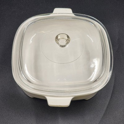 Corning Ware MW-9-B French White Square Browning Skillet Roaster Dish 8"x2" USA