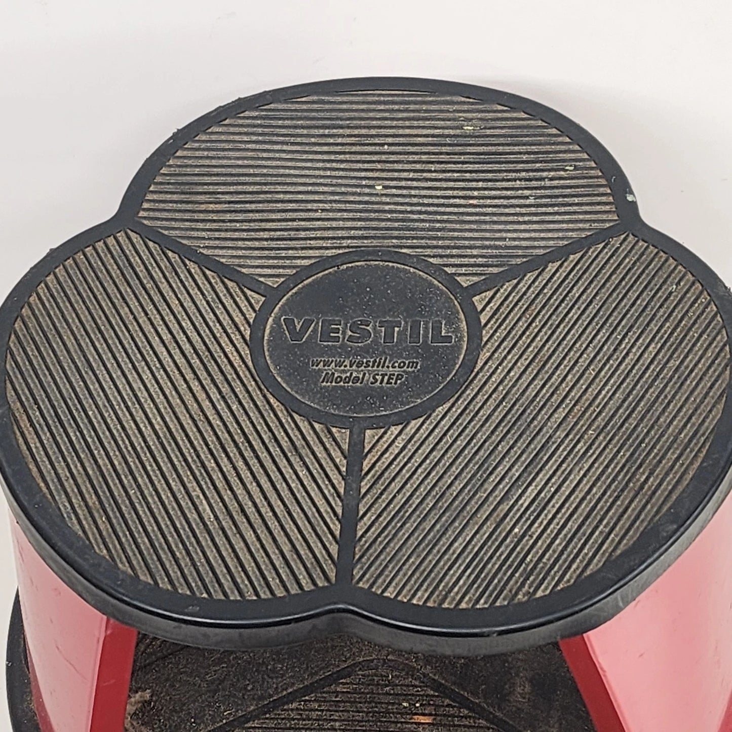 Vestil Red Steel Rolling Step Stool 2-Step 500 lb Capacity Industrial Made USA