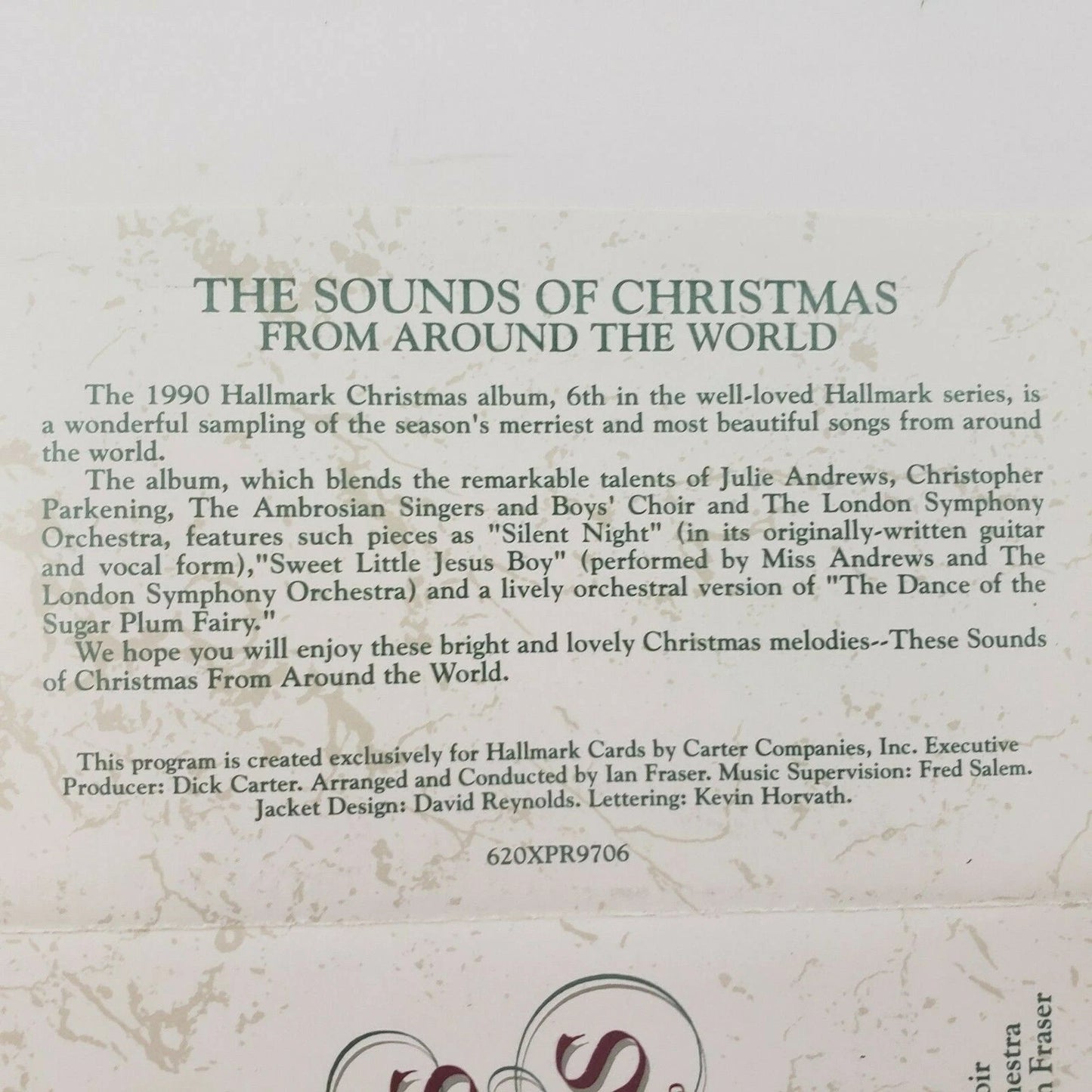 Julie Andrews The Sounds of Christmas Around the World Cassette 1990 Hallmark