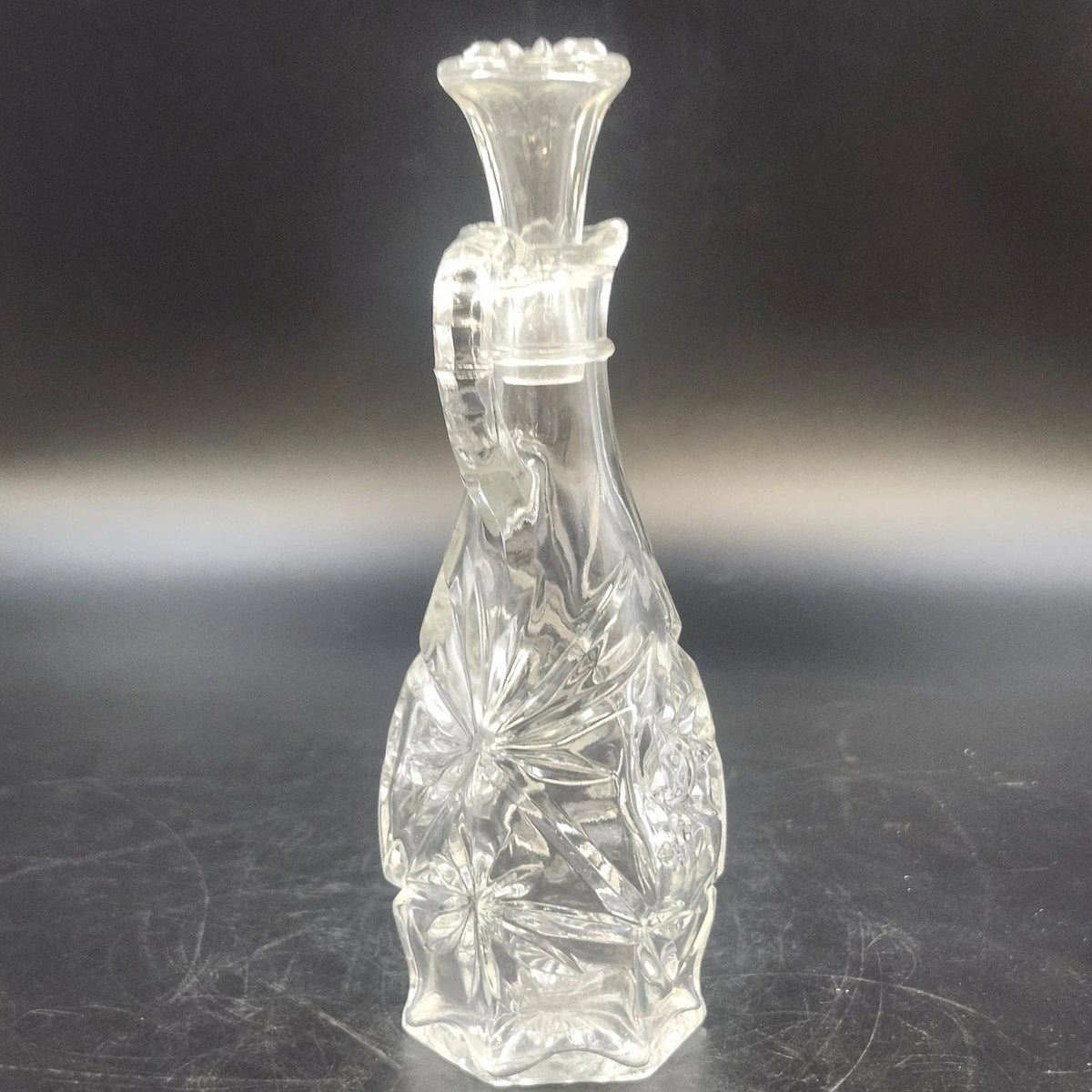 Anchor Hocking Early American PresCut Star of David Glass Cruet Stopper 7.75"x3"