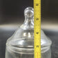 Clear Glass Apothecary Candy Jar Canister Pointed Finial Lid 5.5" Wide Base Vtg
