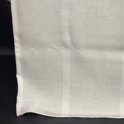 White Long Tablecloth with Embroidery Diamond & Striped Line Design 102" x 58"