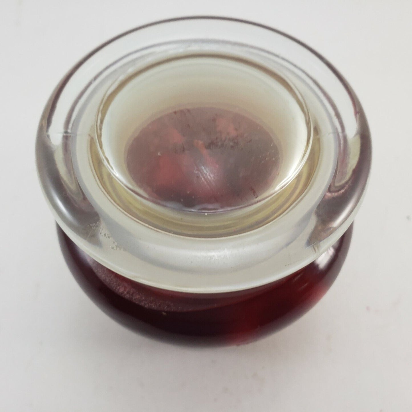 HCC Gel Candle Red Cinnamon Creme Glass Jar Star Inserts Scent Covered