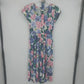 Carol Anderson California Floral Tea Dress Belted Rose Print Women's 8 USA