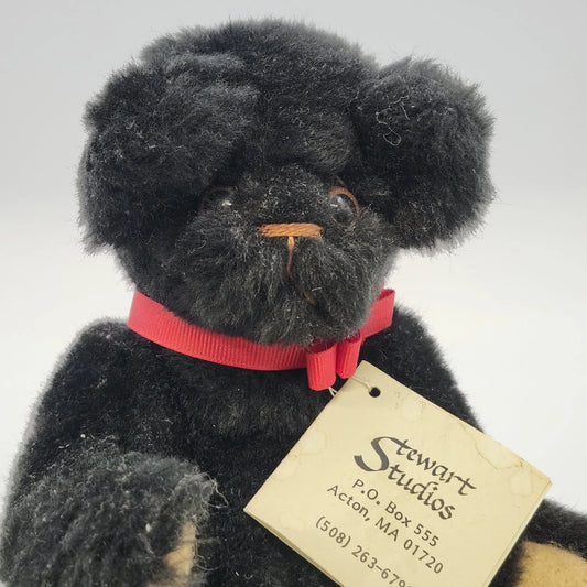 Stewart Studios Deborah Stewart Snuffles Black Artist Teddy Bear 8" w Tag
