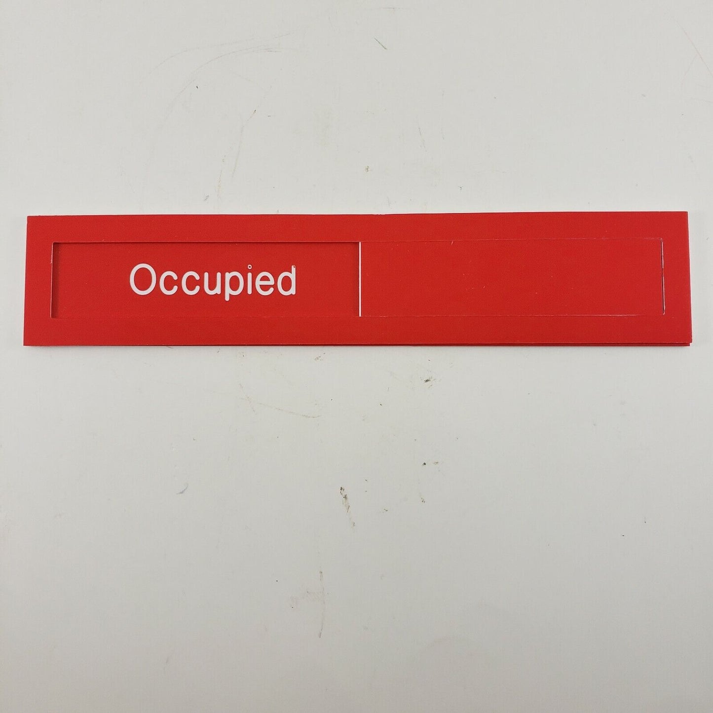 Sliding Door Occupied Vacant Sign 10 Inch Red Engraved