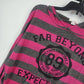 Derek Heart Hoodie Pullover Pink Striped Women's Medium Far Beyond Expectation