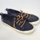 Sperry Crest Vibe Top Sider Navy Blue Canvas Sneakers Women's 7.5 Memory Foam