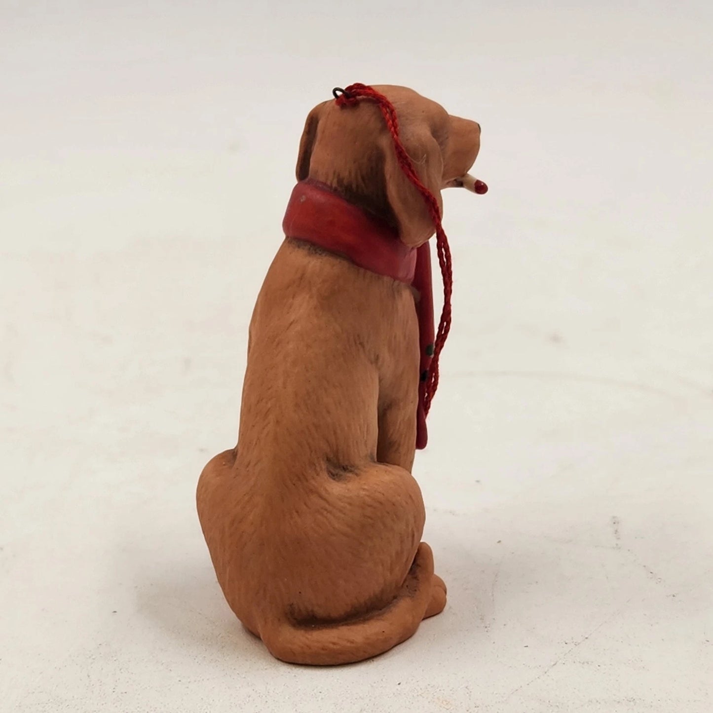 Gordon Fraser 1984 Brown Dog Candy Cane Scarf Ceramic Christmas by Schmid