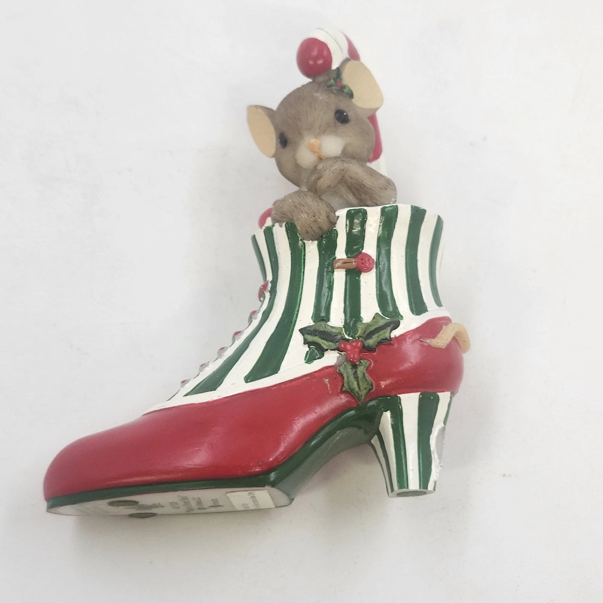 Enesco Charming Tails You're A Sweet Sole Mouse Christmas Shoe Candy Cane China