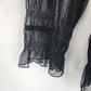Massini Women's Black Lace Blouse Medium Sheer V Neck Top