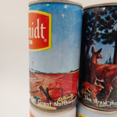 8 Schmidt Beer Can Pull Tab Empty Northwest American Wildlife Outdoor Vintage