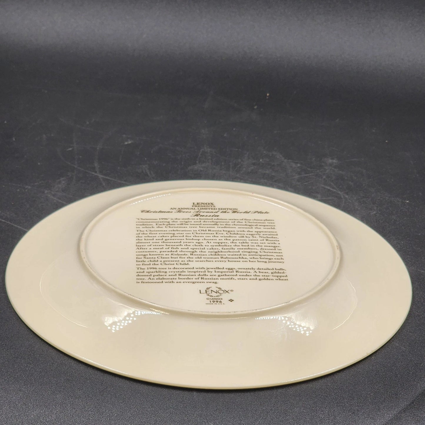 Lenox Annual Plate 1996 Russia Christmas Trees Around the World Limited Edition