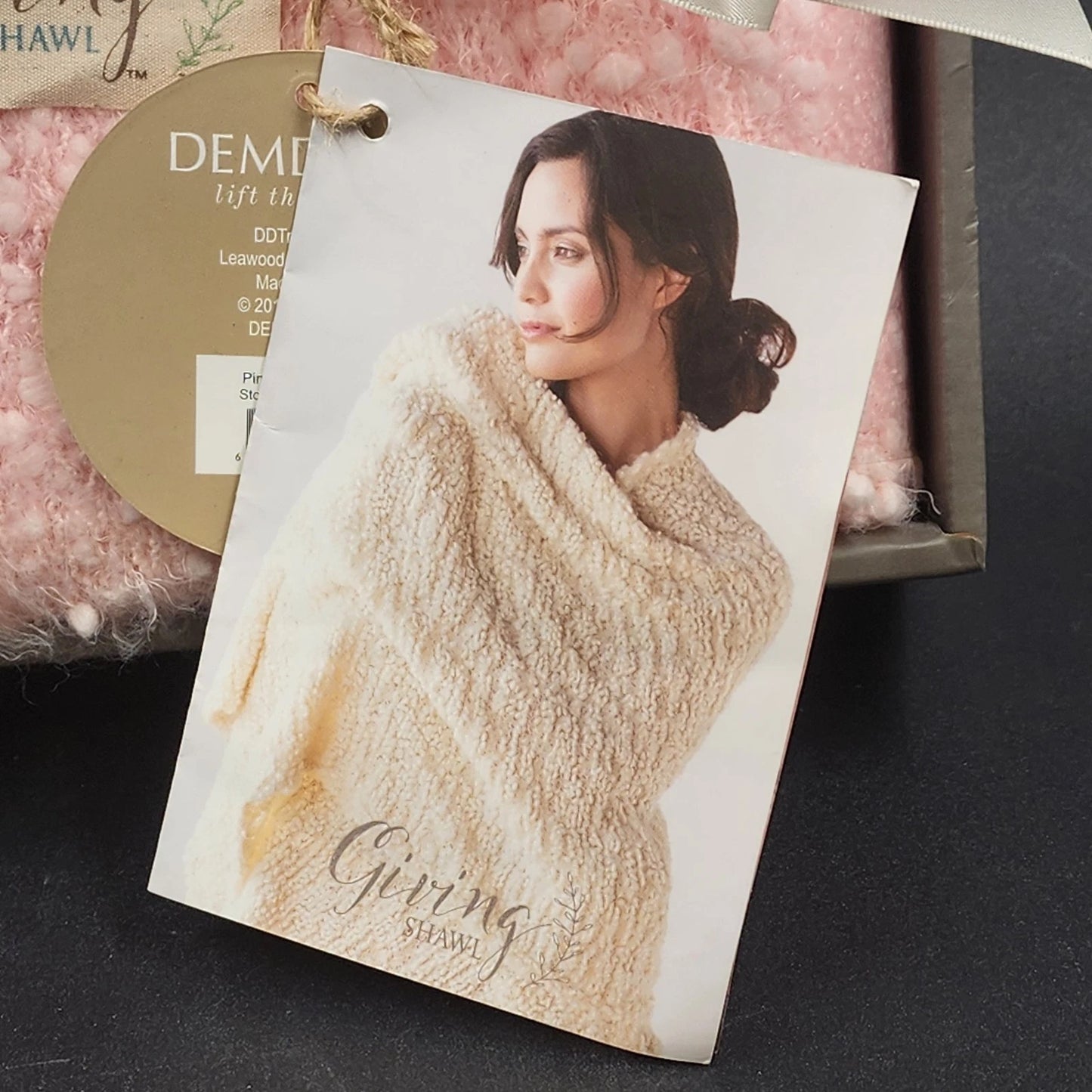 Demdaco Taupe Giving Shawl Style 1004140003 Gift Boxed Lift The Spirit NIB China
