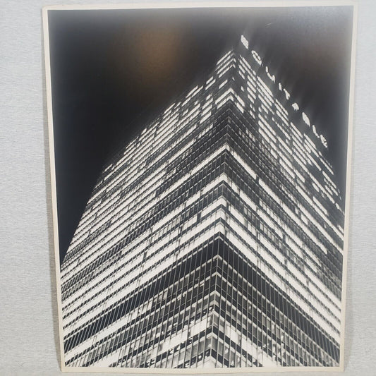 Equitable Office Building Night Time Black & White Vintage 1969 Print 16" x 20"