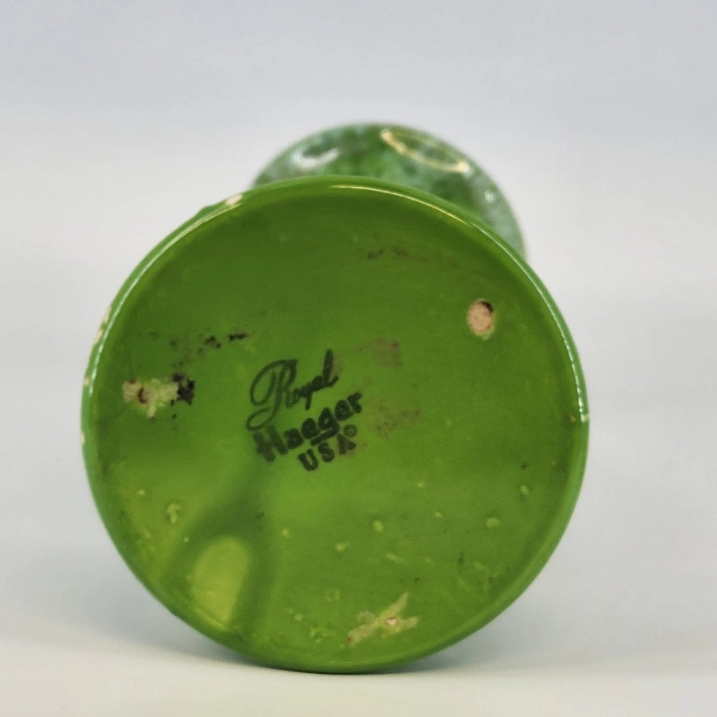 Vintage Royal Haeger Green Drip Glaze Cylinder Vase 12 Inch MCM