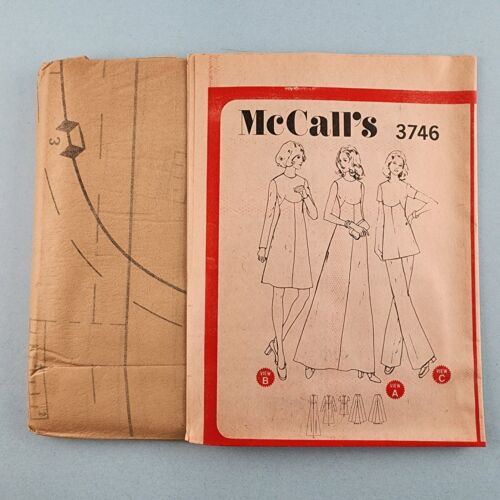 McCall's 3746 Vintage Sewing Pattern 1973 Half Size Dress or Tunic and Pants 18½