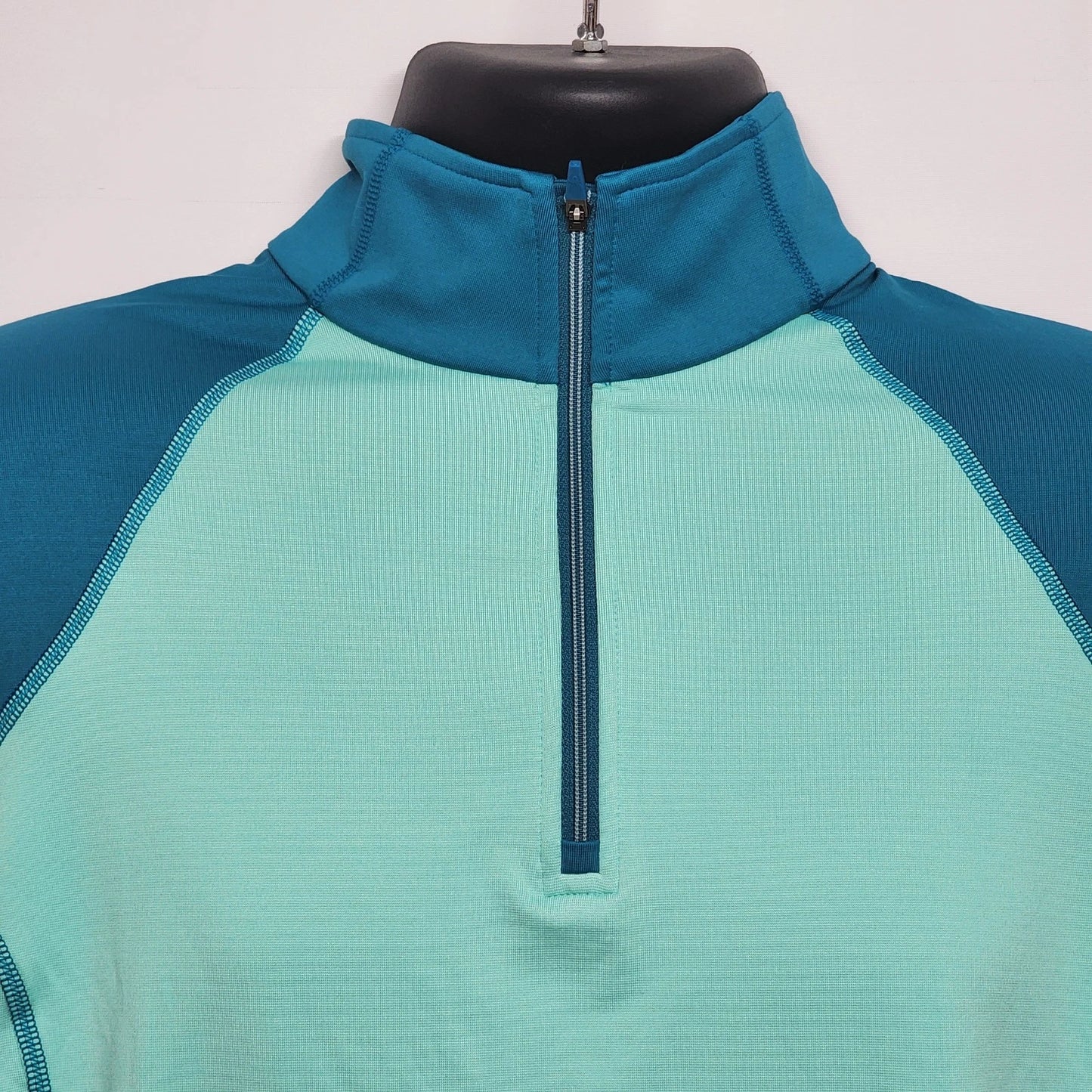 Spyder Activewear 1/4 Zip Pullover Track Jacket women's Large Teal Blue Thailand