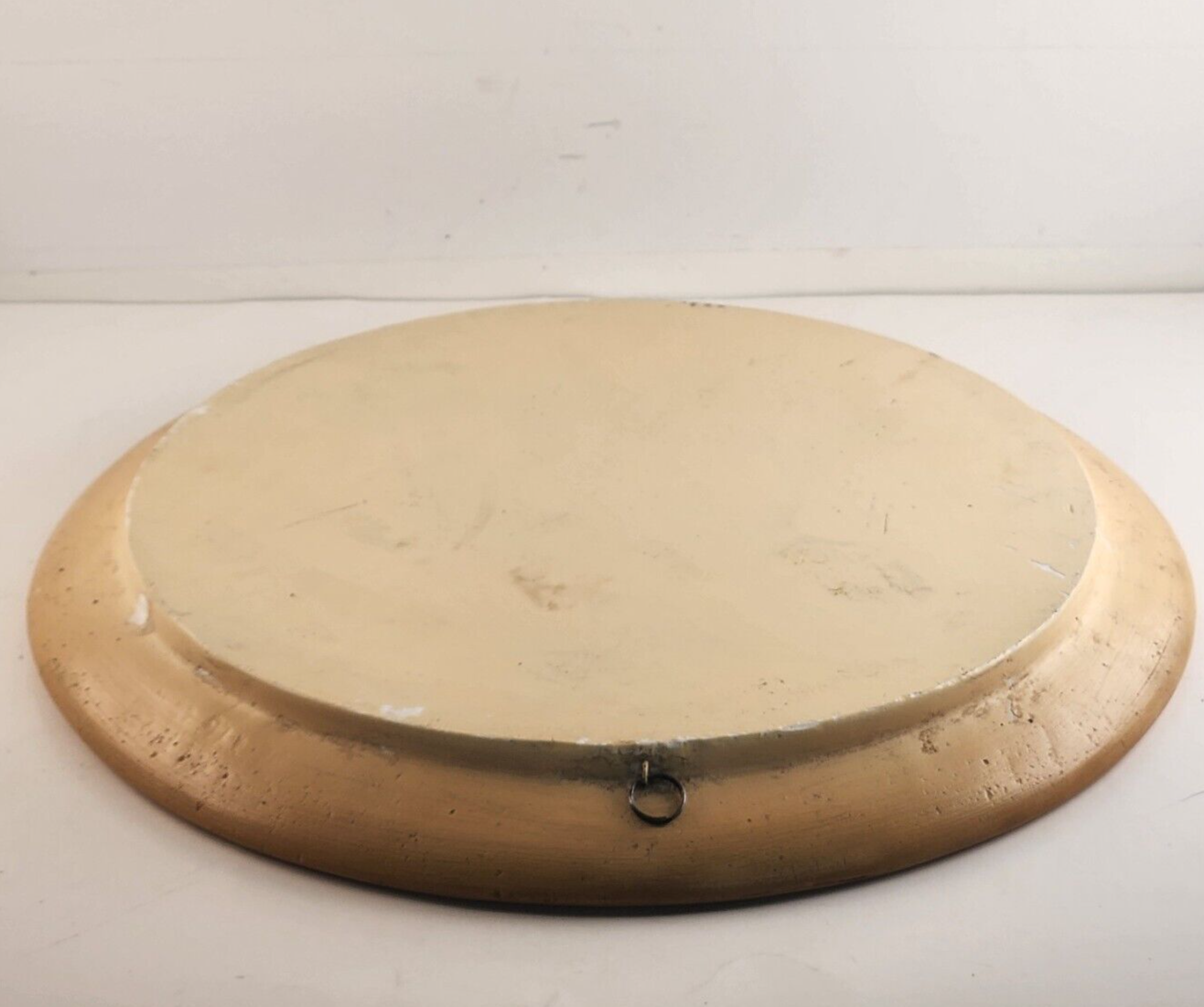Large 15" Chalkware Hanging Plaque Bossons Cottage Handpainted Vintage