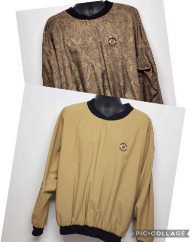 Roche Tan Reversible Pullover Windbreaker Men's Large Little Turtle CC Cols OH