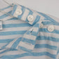 Palm Harbour Petite Striped Floral Embroidered Top T-Shirt Blue White Size P/S