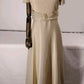 Michaelangelo Beige/Gold Tone Long Evening Dress.