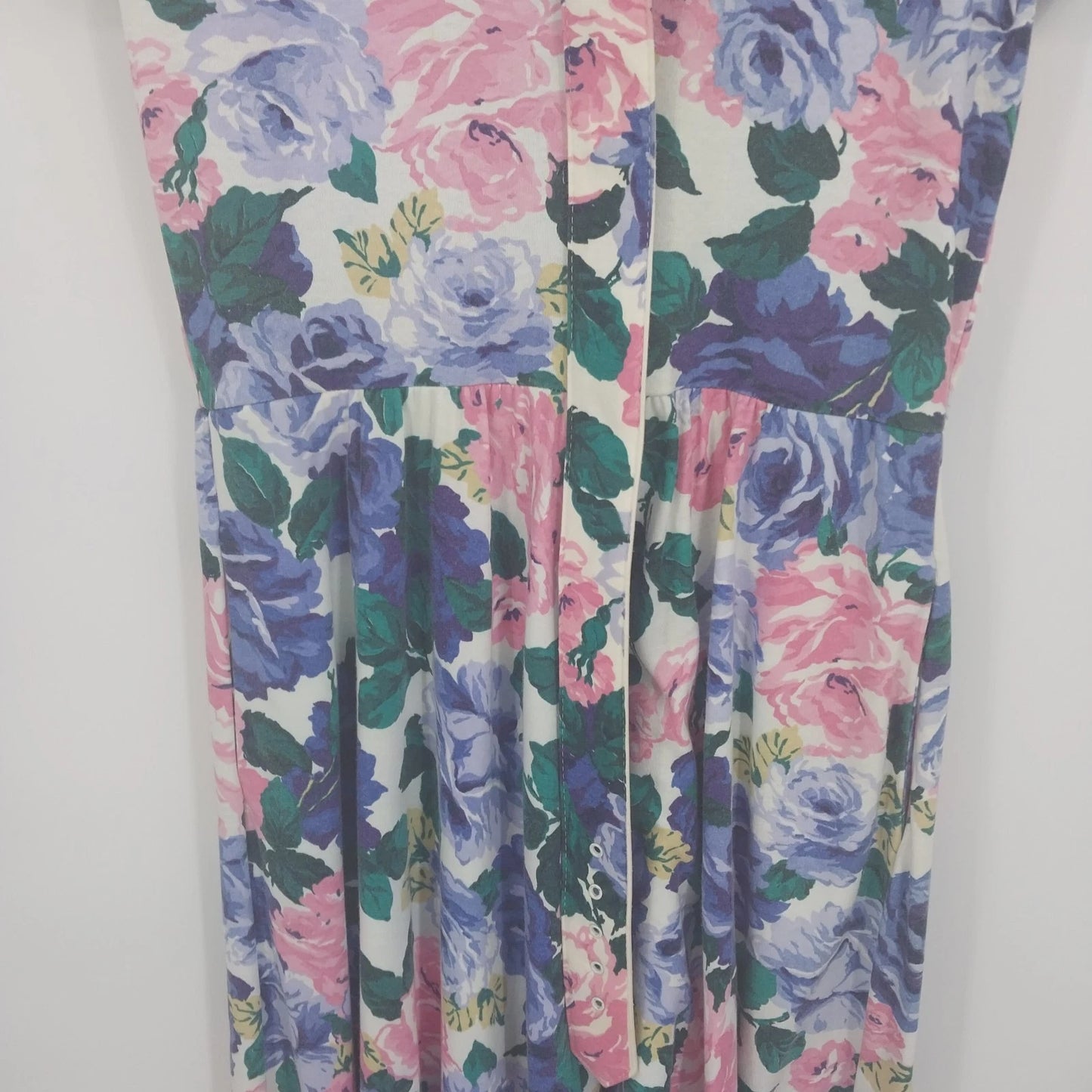 Carol Anderson California Floral Tea Dress Belted Rose Print Women's 8 USA