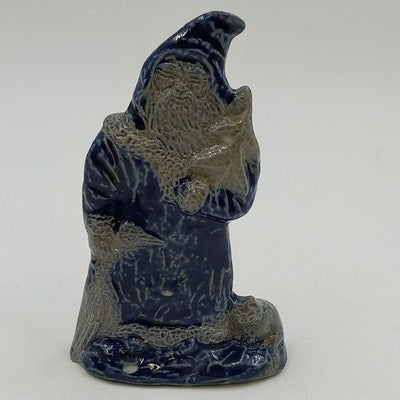 Rowe Pottery Works Salt Glazed Santa with Tree Cat and Christmas Goose 1995 Vtg