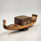 Wood Inlaid Gondola Ship Figurine Marquetry 13" Nautical Switzerland No Music