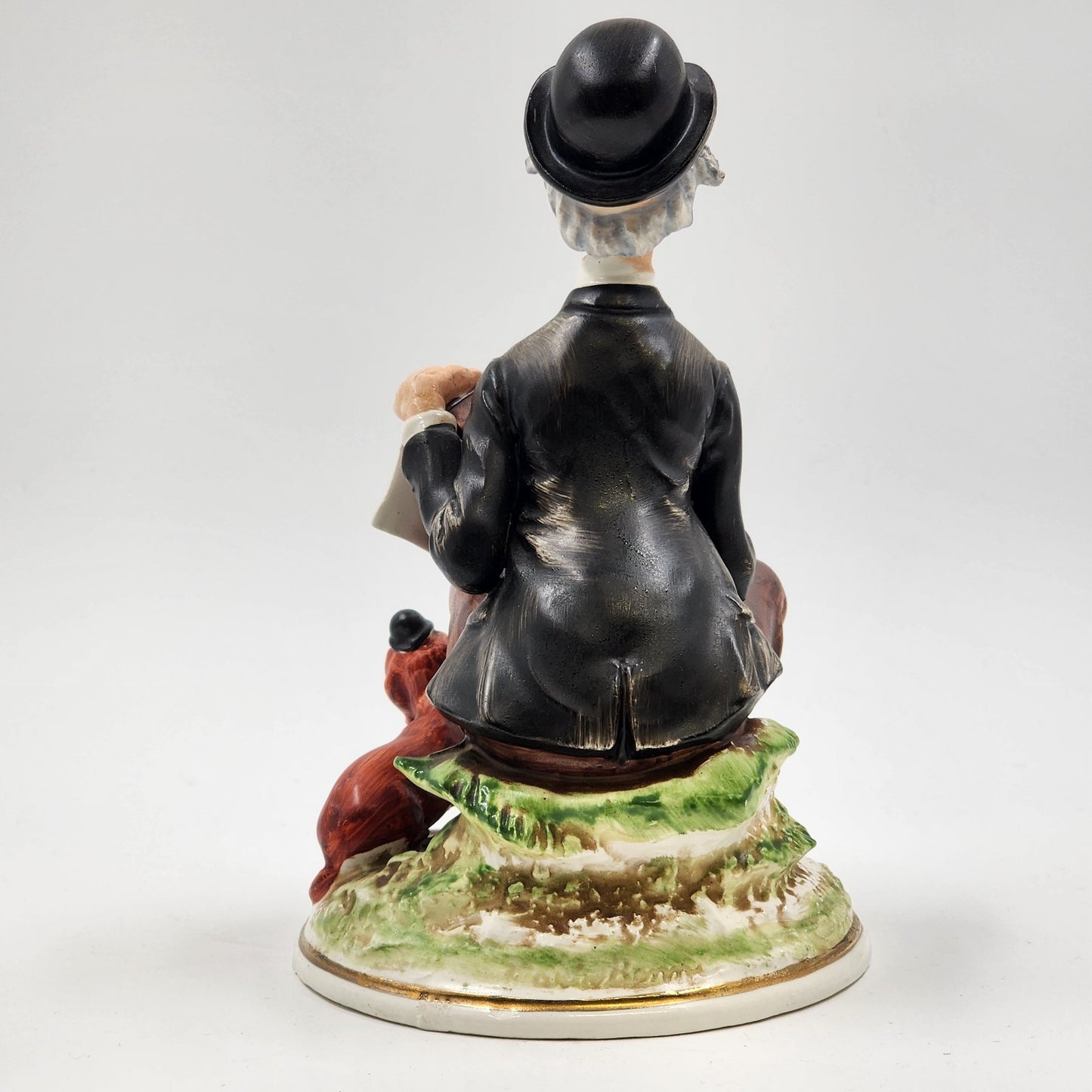 Vintage Giuseppe Cappe Capodimonte Porcelain Figurine – Organ Grinder with Dachshund – Hand-Painted & Signed 1951